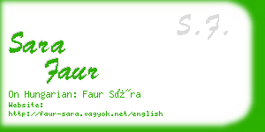 sara faur business card